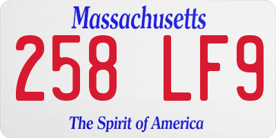 MA license plate 258LF9