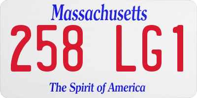 MA license plate 258LG1