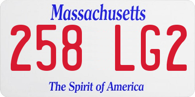 MA license plate 258LG2