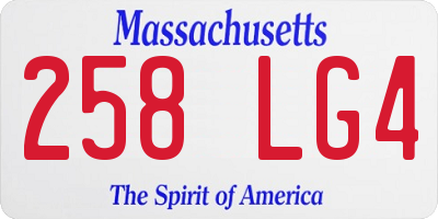 MA license plate 258LG4