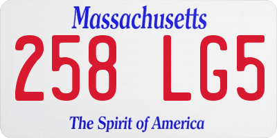 MA license plate 258LG5