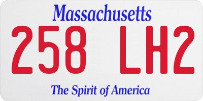 MA license plate 258LH2