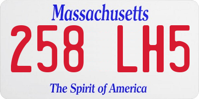 MA license plate 258LH5