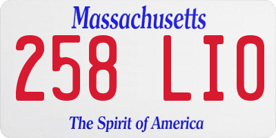 MA license plate 258LI0