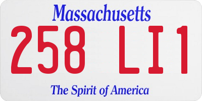 MA license plate 258LI1