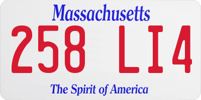 MA license plate 258LI4