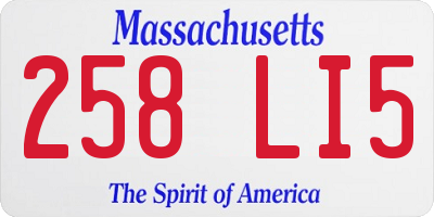 MA license plate 258LI5