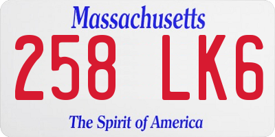 MA license plate 258LK6