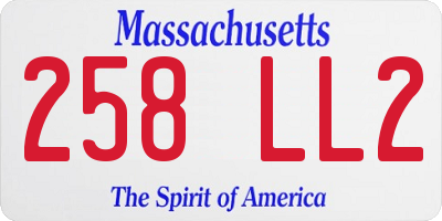 MA license plate 258LL2