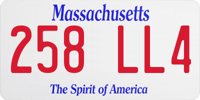 MA license plate 258LL4
