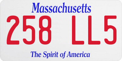 MA license plate 258LL5