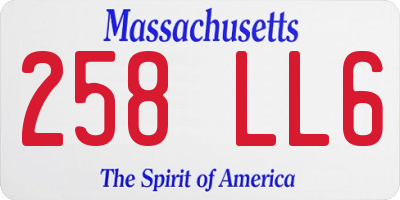 MA license plate 258LL6