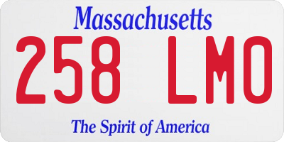MA license plate 258LM0