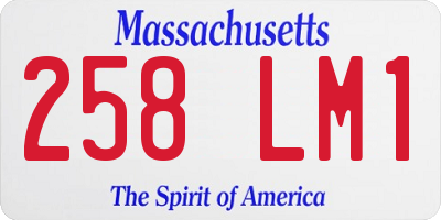 MA license plate 258LM1
