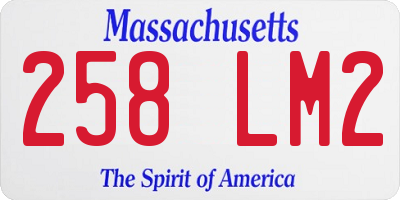 MA license plate 258LM2