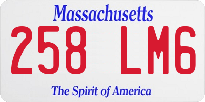 MA license plate 258LM6