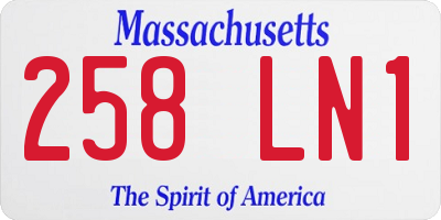 MA license plate 258LN1