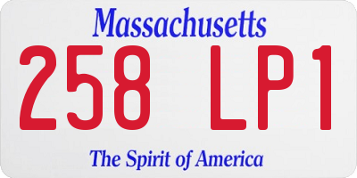 MA license plate 258LP1