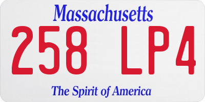 MA license plate 258LP4