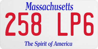 MA license plate 258LP6
