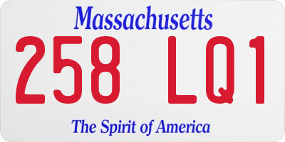 MA license plate 258LQ1