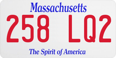MA license plate 258LQ2