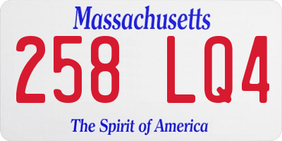 MA license plate 258LQ4