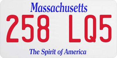MA license plate 258LQ5