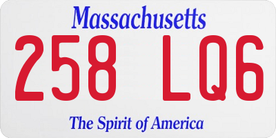 MA license plate 258LQ6