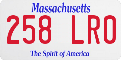 MA license plate 258LR0