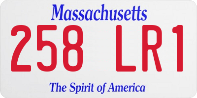 MA license plate 258LR1