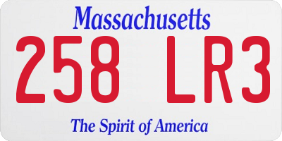 MA license plate 258LR3