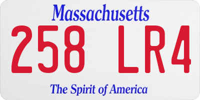 MA license plate 258LR4