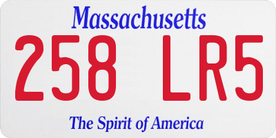 MA license plate 258LR5