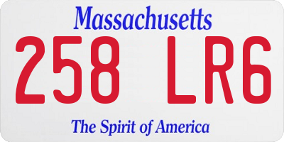 MA license plate 258LR6