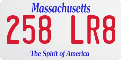MA license plate 258LR8