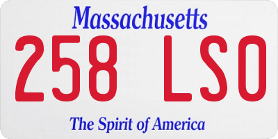 MA license plate 258LS0