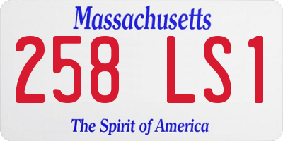 MA license plate 258LS1