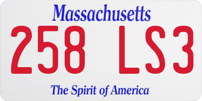 MA license plate 258LS3