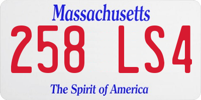 MA license plate 258LS4