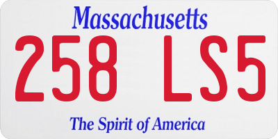 MA license plate 258LS5