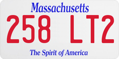 MA license plate 258LT2