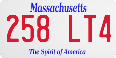 MA license plate 258LT4