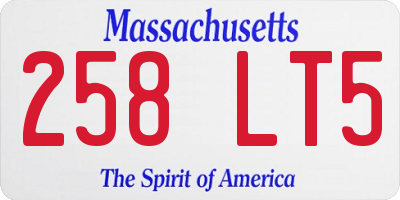 MA license plate 258LT5