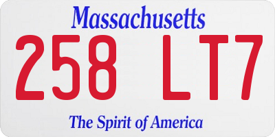 MA license plate 258LT7