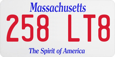 MA license plate 258LT8