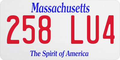 MA license plate 258LU4