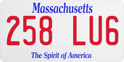 MA license plate 258LU6