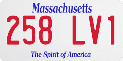 MA license plate 258LV1