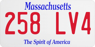MA license plate 258LV4